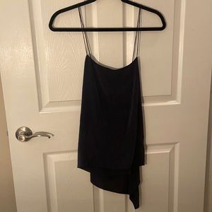 Theory silk navy blue high-low tank top size small
